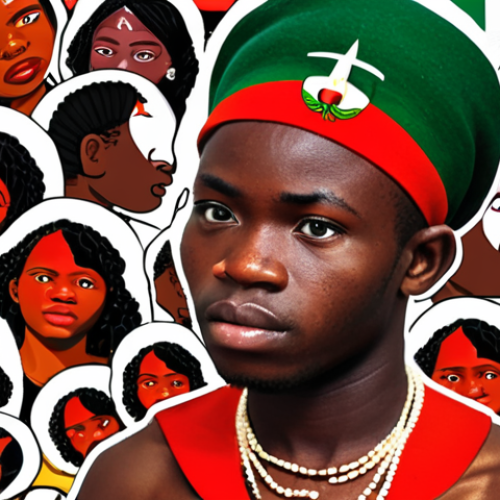 **Prompt:** A vibrant digital collage representing Igbo youth using social media to discuss the Biafran War. Include elements like hashtags (#BiafraRemembrance), stylized portraits of young people, map fragments of Biafra, and glowing smartphone screens. The overall tone should be reflective and hopeful, emphasizing connection and remembrance. Style: Digital art, vibrant colors, slightly abstract.